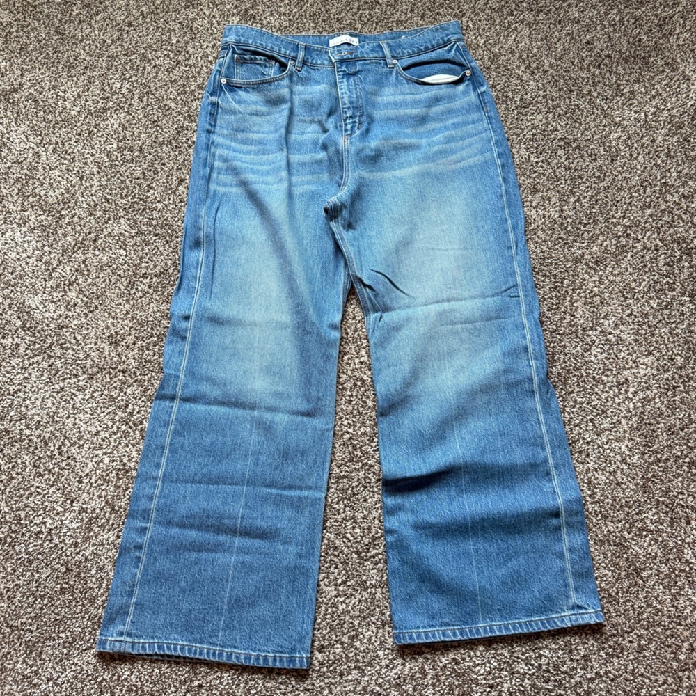 Loft wide leg jean, regular length.